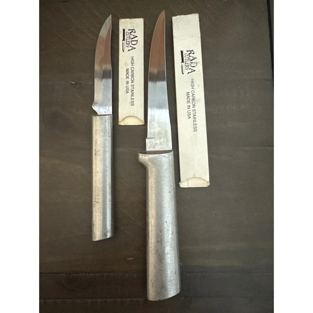 Rada Cutlery Parin Knife Set 2pc High Carbon Stainless Steel Aluminum Handle USA